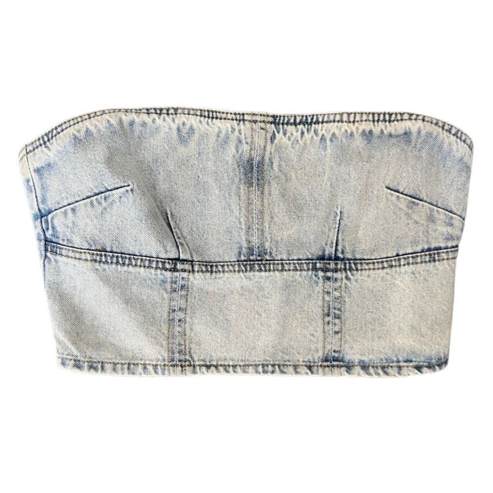 RSQ Denim Bustier Tube Top light acid wash Size Medium
